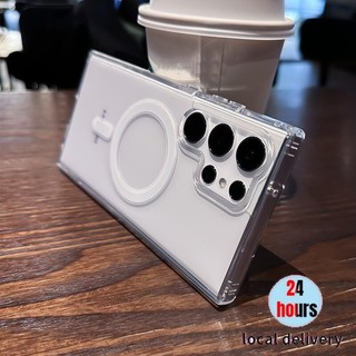 เคสอะคริลิกแม่เหล็กสำหรับ Samsung A07 A17 A56 A36 A26 A16 A06 S25 Ultra S24 S23 FE เคสใส