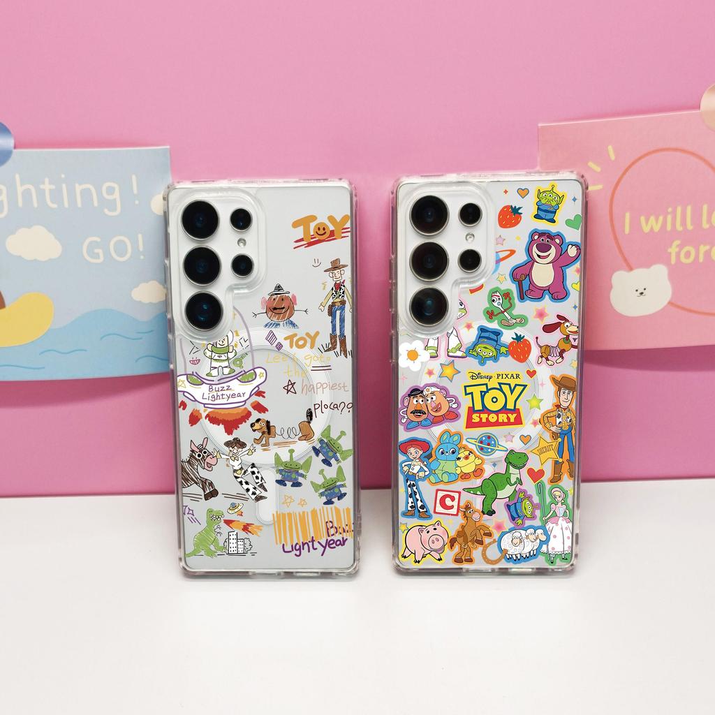 สําหรับSamsung S25 FE S25 UltraกรณีS24 Ultra S24 FEน่ารักการ์ตูน17Promax A56ฝาครอบแม่เหล็กS23 Ultra Hard Shellโปร่งใสของเล่นนักบินอวกาศ
