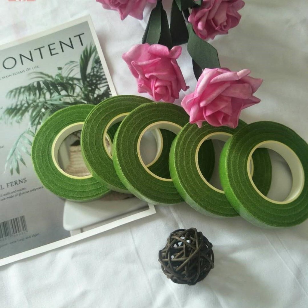 St.kunkka เทปพันก้าน เทปดอกไม้สีเขียว27เมตร Diy กันน้ำร้านดอกไม้เทปยืดด้วยตนเองติดเทปชนิดกระดาษสีเขียว
