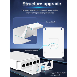 (COD) 5 พอร์ตกันน้ํา POE Extender 4 พอร์ต Repeater 100/1000Mbps เครือข่ายกลางแจ้ง IP55 VLAN 44-57V สําหรับกล้อง POE Wierless AP