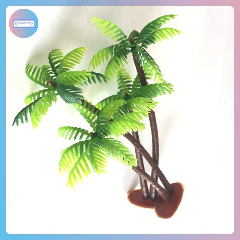 GG Mini Coconut Tree พืชสีเขียวพลาสติก Aquarium Fish Tank พืช VN
