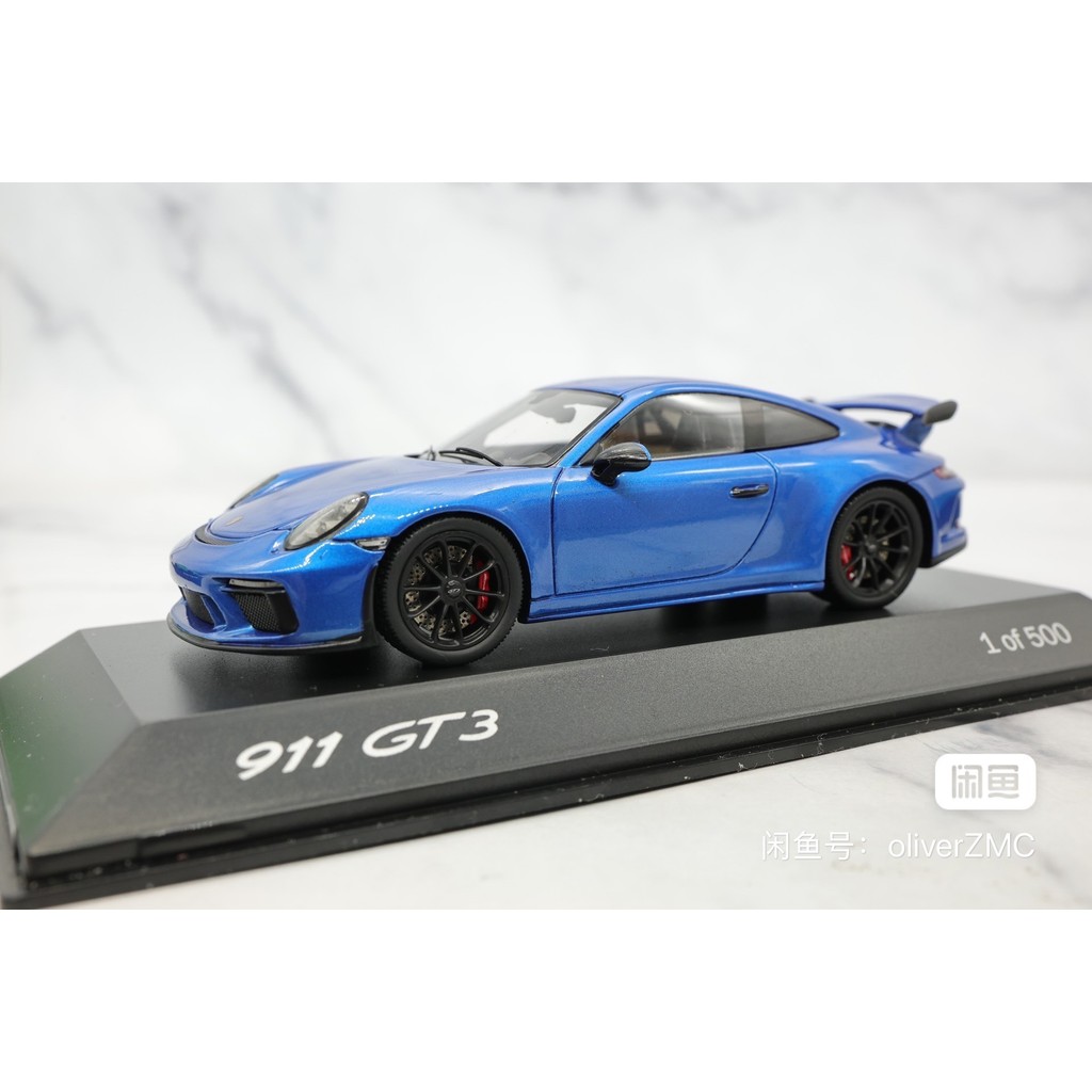 [สต๊อกพร้อม] spark 1/43 Porsche 911gt3 gt3 Blue Porsche Original Factory Pack Multi Layered Blue, Li