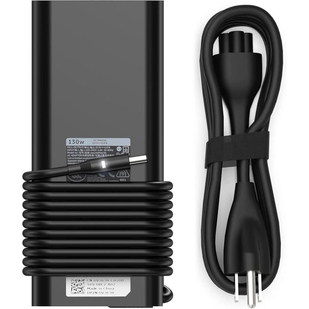 130W 4.5mm Round Tip AC Adapter Laptop Charger Replacement for Dell XPS 15 9530 9550 9560 9570 7590 