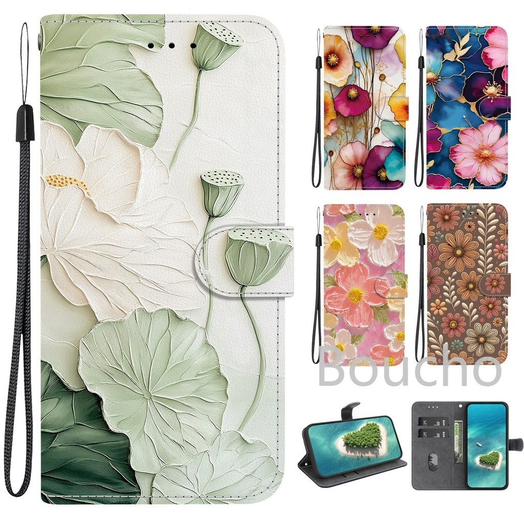 สําหรับ LG K62 K52 Q52 K61 K71 K51S K41S K40S K50 Q60 K42 Stylo 7 6 5 กํามะหยี่G9 4G 5G Lotusดอกไม้ก