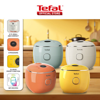 (NEW) Tefal POP 0.7L Rice Cooker RK535 - Small and Compact, Fuzzy Logic, 8 Programs, NFC Recipes, Removable Inner Lid