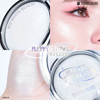 SIVANNA Colors Fluffy Glowy Highlight HF313 10.5g #01 ไฮไลท์เนื้อฝุ่นอัดแข็ง ซีเวนน่า ให้ผิวดูโกลว์สวย ดูมีมิติ.