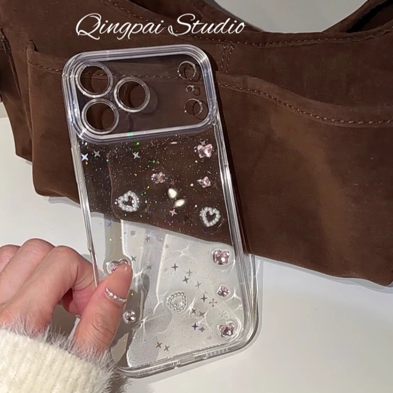 เกาหลีInsน่ารักสีสันLove Heart Starสีขาวเคสโทรศัพท์สําหรับiPhone 17 16 15 14 13 Pro MaxปกหลังFund