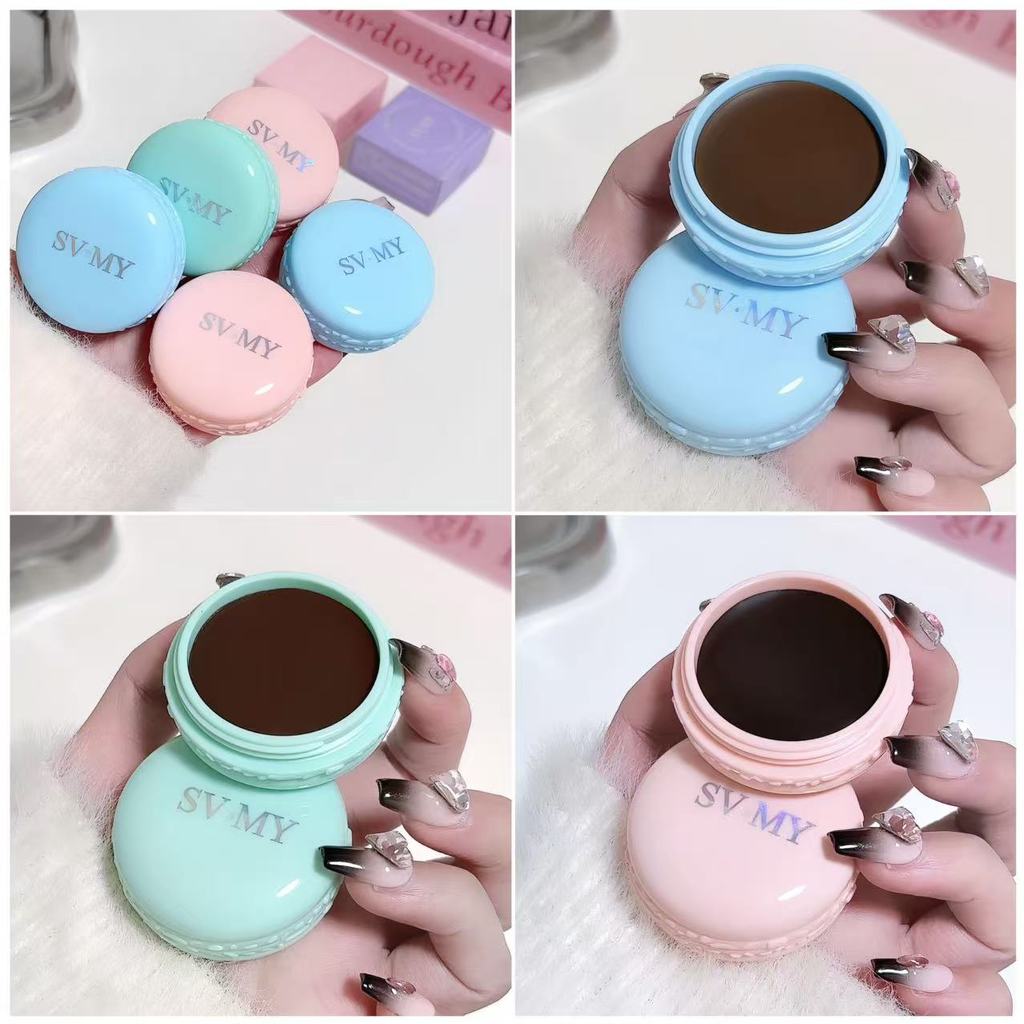 my-shop【มาพร้อมกับแปรงอายไลเนอร์】:เจลเขียนคิ้วตลับ เนื้อเนียนนุ่ม เกลี่ยง่าย กันน้ำ ติดทน 3 สี-B958