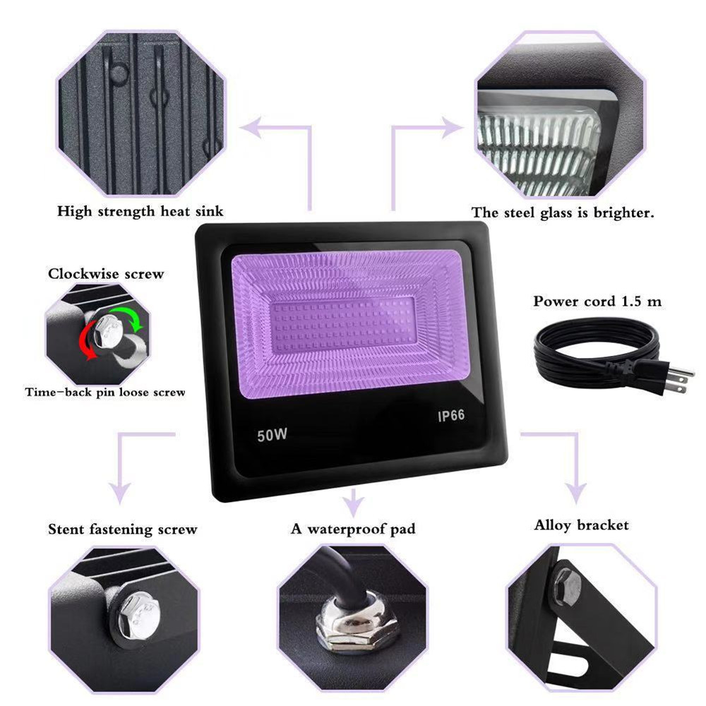 10W 20W 30W 60W UV Led Floodlight Ultra Violet LED Black Lig