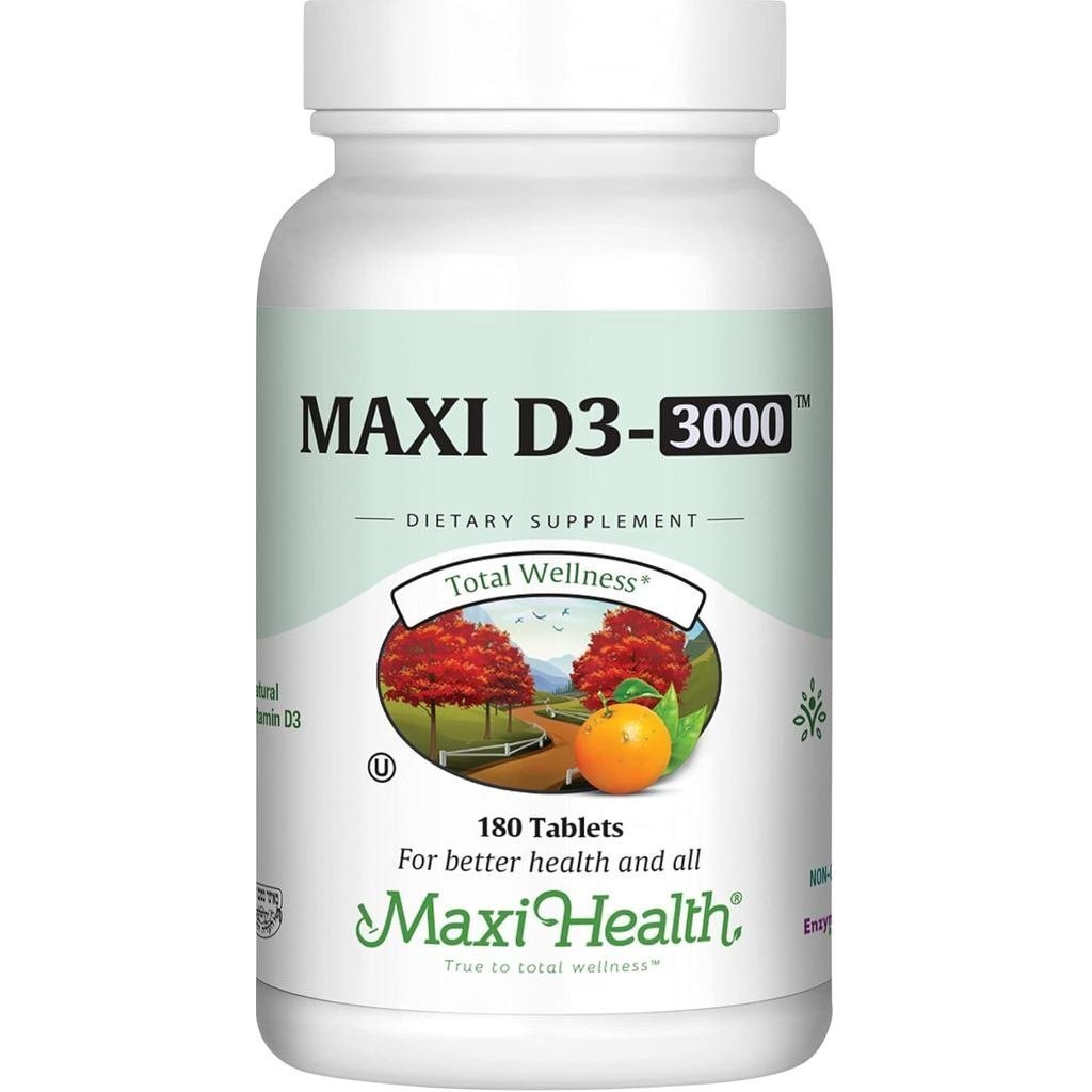 Maxi Health วิตามิน D3 3000 IU 75 mcg วิตามิน D อาหารเสริมเพื่อสุขภาพกระดูก ฟัน รองรับภูมิคุ้มกัน - 