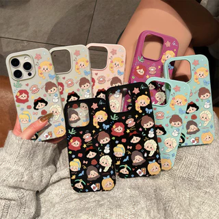 ส่งจากเมืองไทย เคสโทรศัพท์12 การ์ตูนเจ้าหญิงสวย เคสด้านลายลิ้นจี่ For IPhone17 16 13 11 12Pro 14 15PRO MAX 7/8PLUS XR/XS