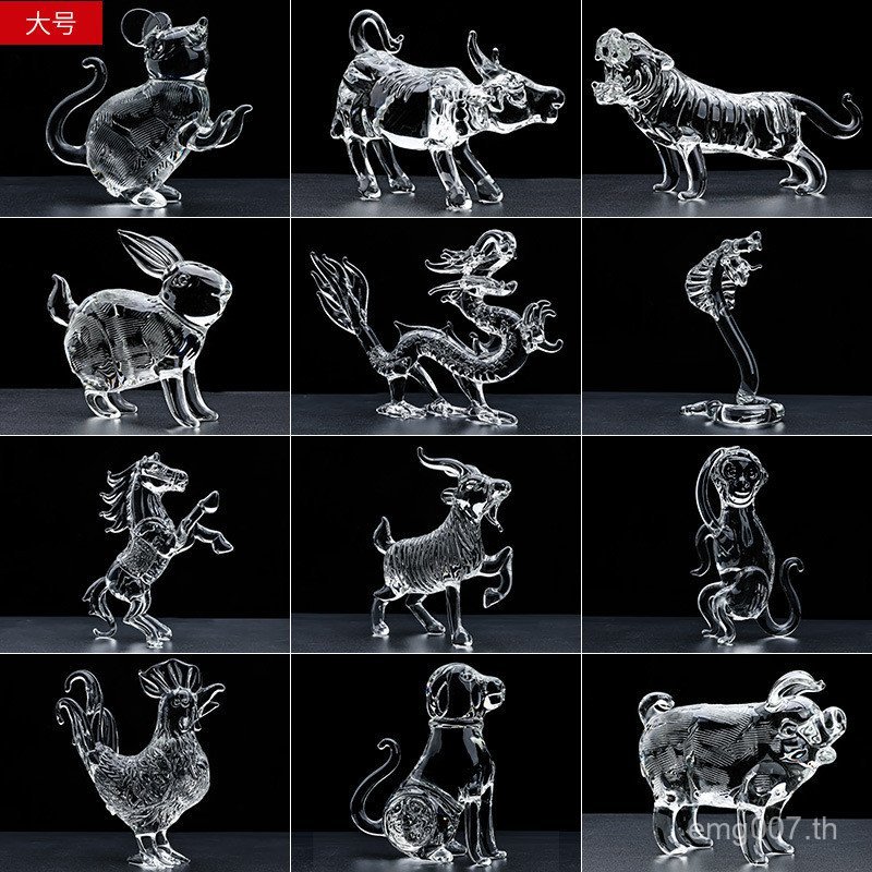 5ZV7 Niu Zodiac ห้องนั่งเล่นไก่ 12 สุนัขหมูม้าแกะงานฝีมือลิงขายส่งมังกรงู Zodiac หนูเสือคริสตัลกระต่