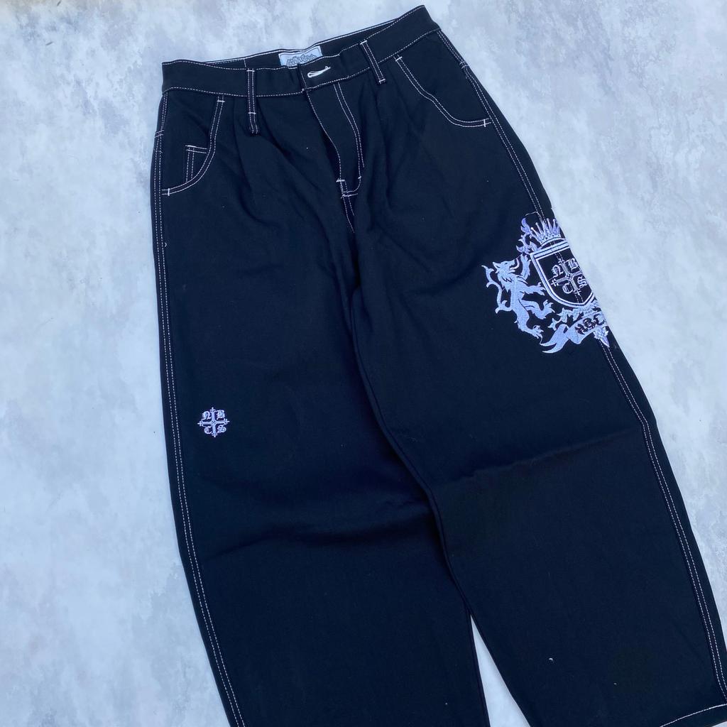 ESO DIVISION BAGGYPANTS LIONKING EMBROIDERED DENIM กางเกงขายาว