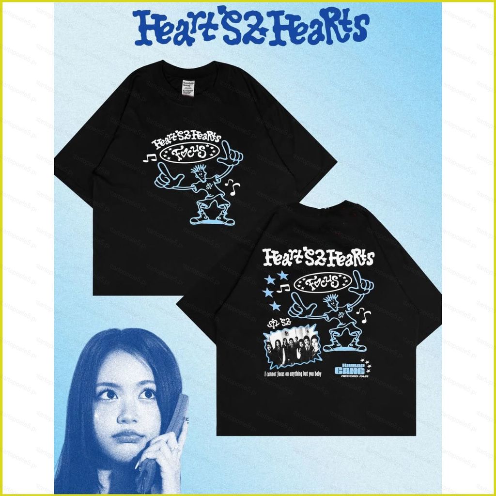 เสื้อยืดแขนสั้น Hearts2Hearts แบบ 6XL ออกแบบพิเศษให้แฟนคลับ K-Pop เช่น JIWOO, CARMEN, YUHA และ STELL