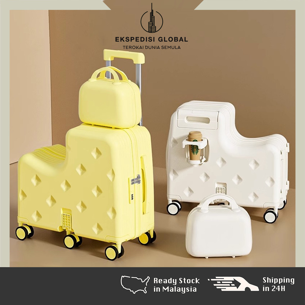 18/20 นิ้ว Ride On กระเป๋าเดินทางชุด Hand Carry On กระเป๋าเดินทางแบบพับได้กระเป๋าเดินทางขนาดเล็ก bag