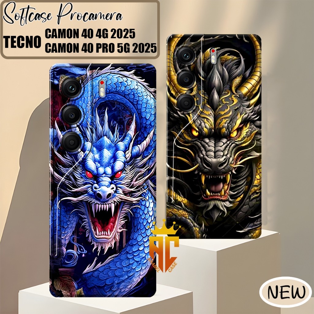 Softcase Tecno Camon 40 4G / Tecno Camon 40 Pro 4G / 5G 2025 ล่าสุด Casing Motif Naga Wallpaper - Ca