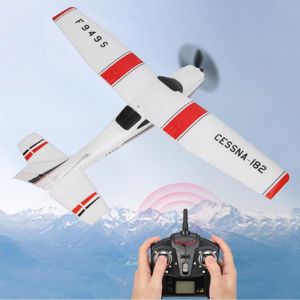 RC เครื่องบินเครื่องบินเครื่องบิน F949S 2.4GHz สำหรับในร่มและกลางแจ้ง CESSNA-182 เริ่มต้นผู้ใหญ่