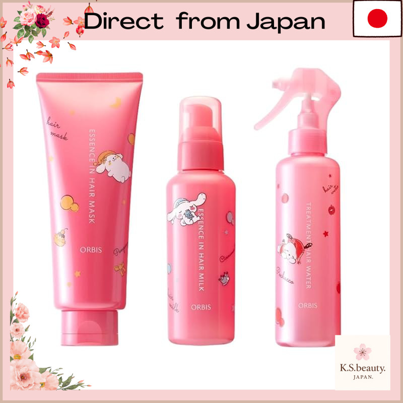 ORBIS Hair Care Set (3 items) with limited collaboration design featuring Sanrio Characters (Hair Mi