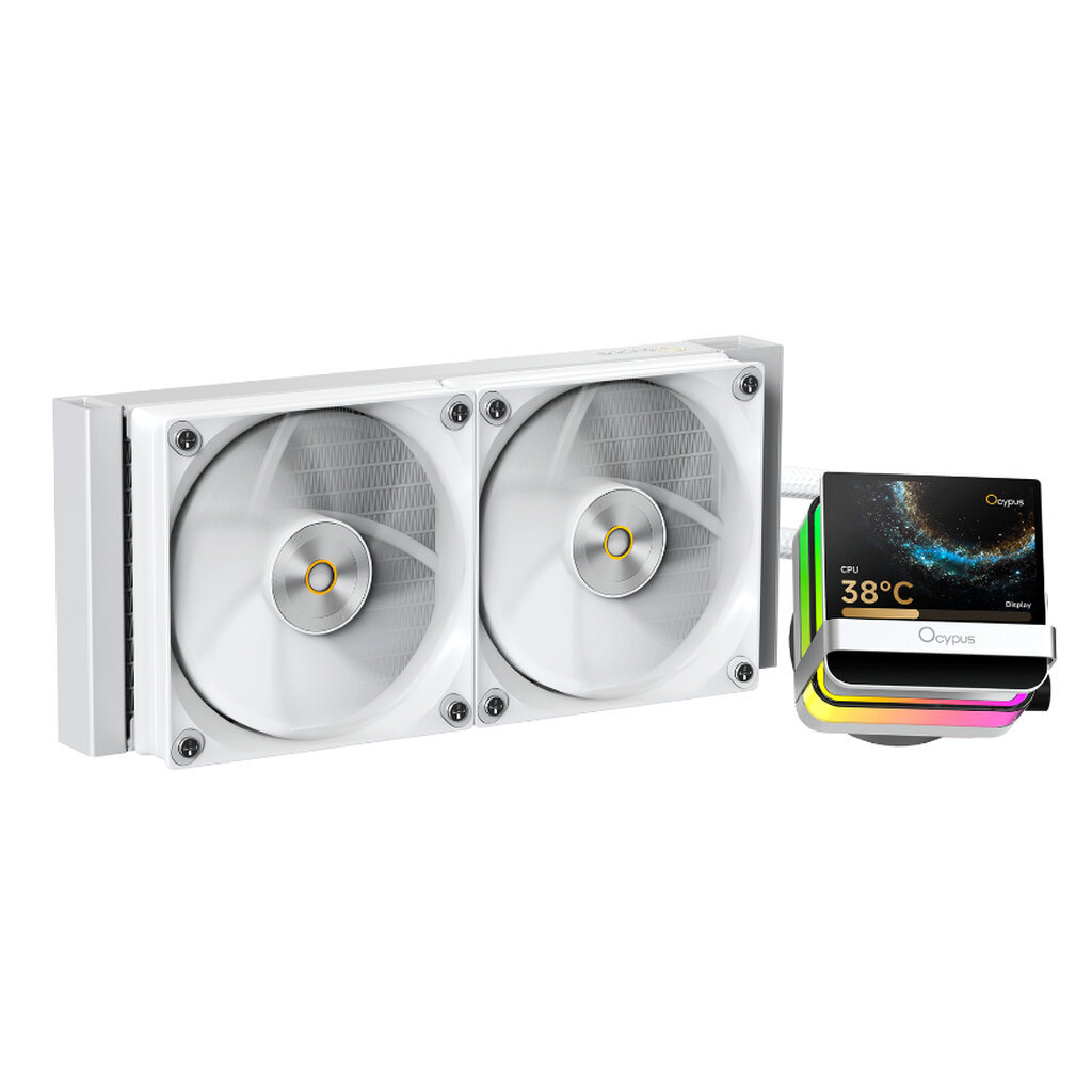 OCYPUS Sigma L24 PRO White With 3.5-inch square IPS screen 240mm AIO Liquid CPU Cooler