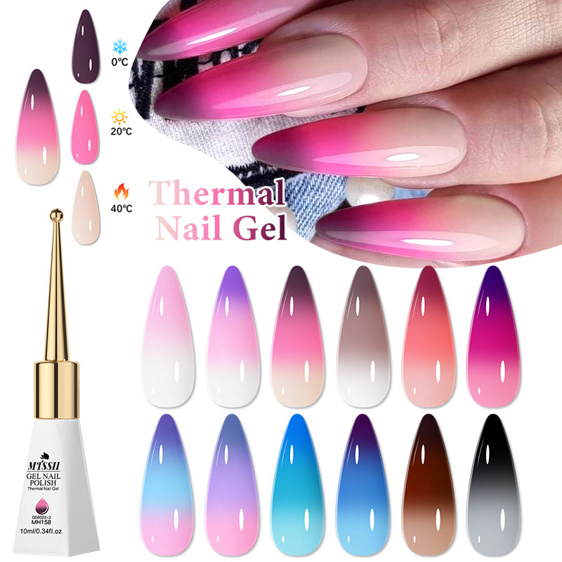 MTSSII 10ml เล็บความร้อนเจลโปแลนด์อุณหภูมิเปลี่ยนเจลเคลือบเงากึ่งถาวร Soak Off UV Led เล็บ