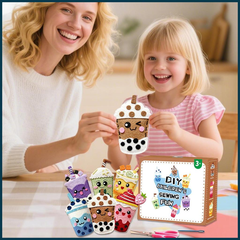 ชุดเย็บผ้าสําหรับเด็ก Make Milk Purse จี้หญิงชุดเย็บผ้าสําหรับ Art Project ตุ๊กตาทํา Home School กิจ