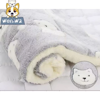 wen.W2 แผ่นรองสัตว์เลี้ยงแบบหนา พร้อมผ้าห่มสำหรับฤดูหนาว สำหรับแมวและสุนัข แผ่นรองนั่งสำหรับสัตว์เลี้ยง
