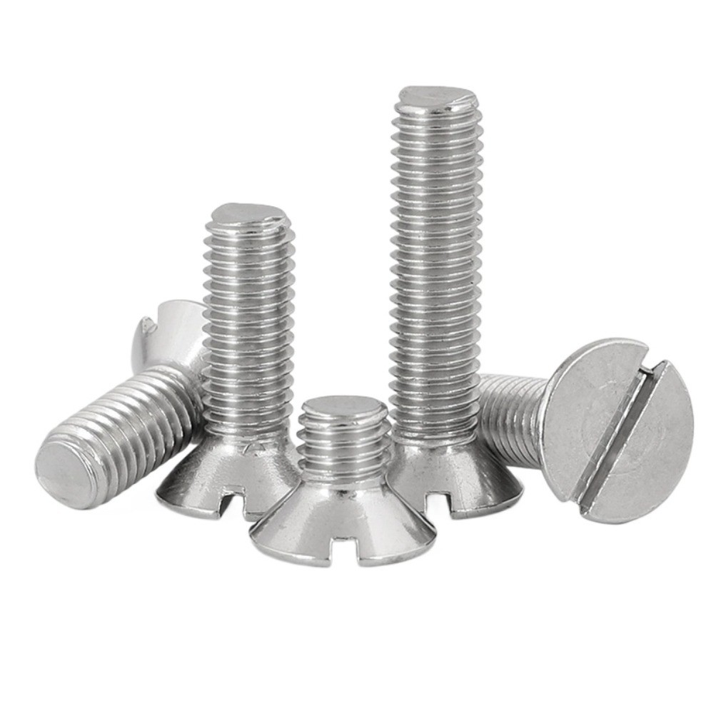 (-LJX)GB68 304 สแตนเลส one-word slot สกรูหัวจม slotted สกรูหัวแบน M1.6M2M2.5M3M4M5M6M8M10