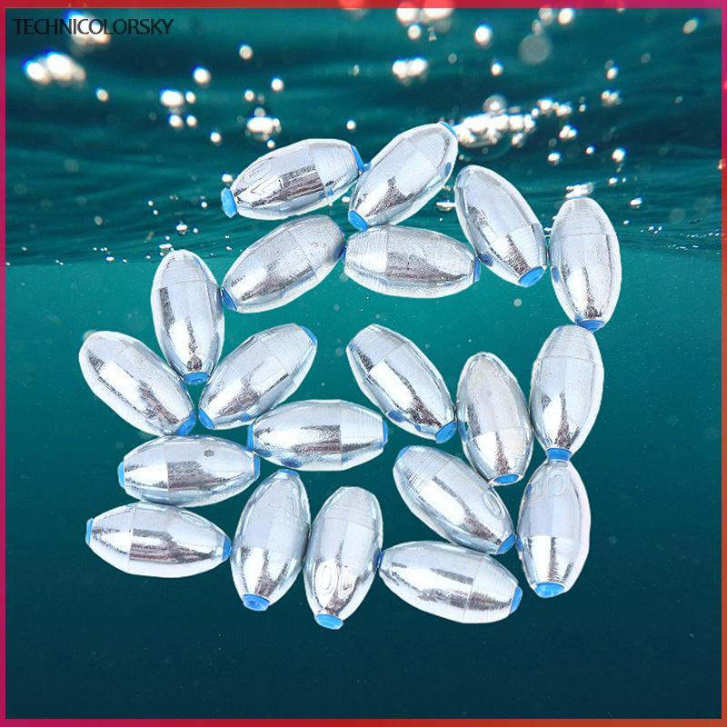 เซตน้ำหนัก sinkers สำหรับตกปลา โลหะผสมเหล็กคาร์บอน ขนาด 3g-10g 20 ชิ้น