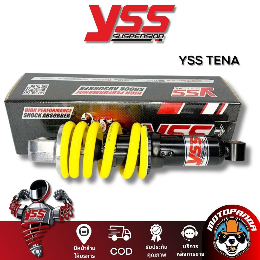 โช๊คหลัง HONDA TENA BLACK/YELLOW สูง 240 mm.โช๊คอัพ YSS แท้ โช้คเดี่ยว สำหรับ ฮอนด้า เทน่า โช้คแก๊ส โช้ค ของแท้100%