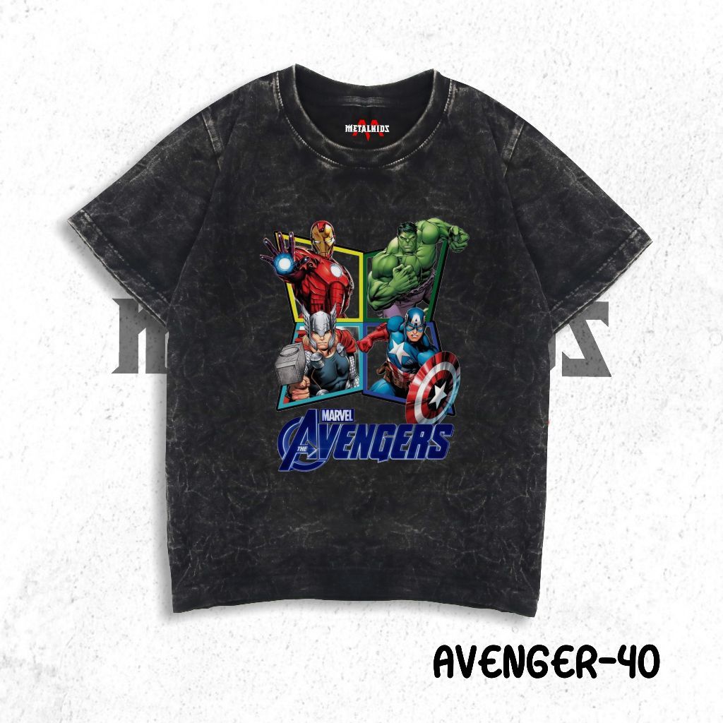 Marvel Avenger Kids เสื้อยืดล้างเสื้อยืด Unisex AVENGER เสื้อยืด 40-54