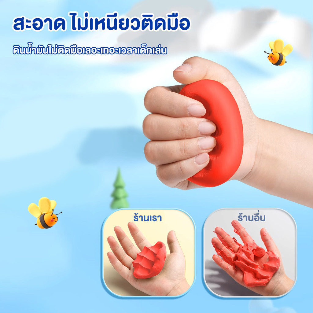 ดินน้ำมันเด็ก DIYดินเหนียวคริสต์มาส ดินน้ำมันน้ำหนักเบามาก ดินเหนียวคริสต์มาส ของเล่นทำมือคริสต์มาส สร้างรูปทรงต่างๆ - รูปที่ 3