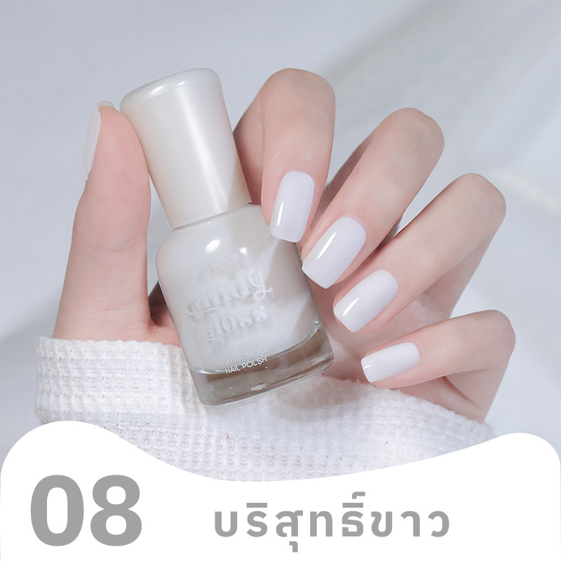 JJ TICO10ml ยาทาเล็บสีขาวน้ําไม่อบยาทาเล็บเจลแห้งเร็วยาวนา