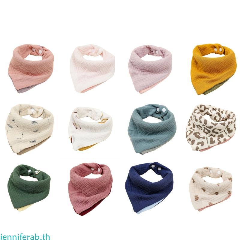 Jenniferab Gauze Bib คอ Kerchief Muslin Bib Baby Unisex Feeding Bibs พยาบาล Burp ผ้า