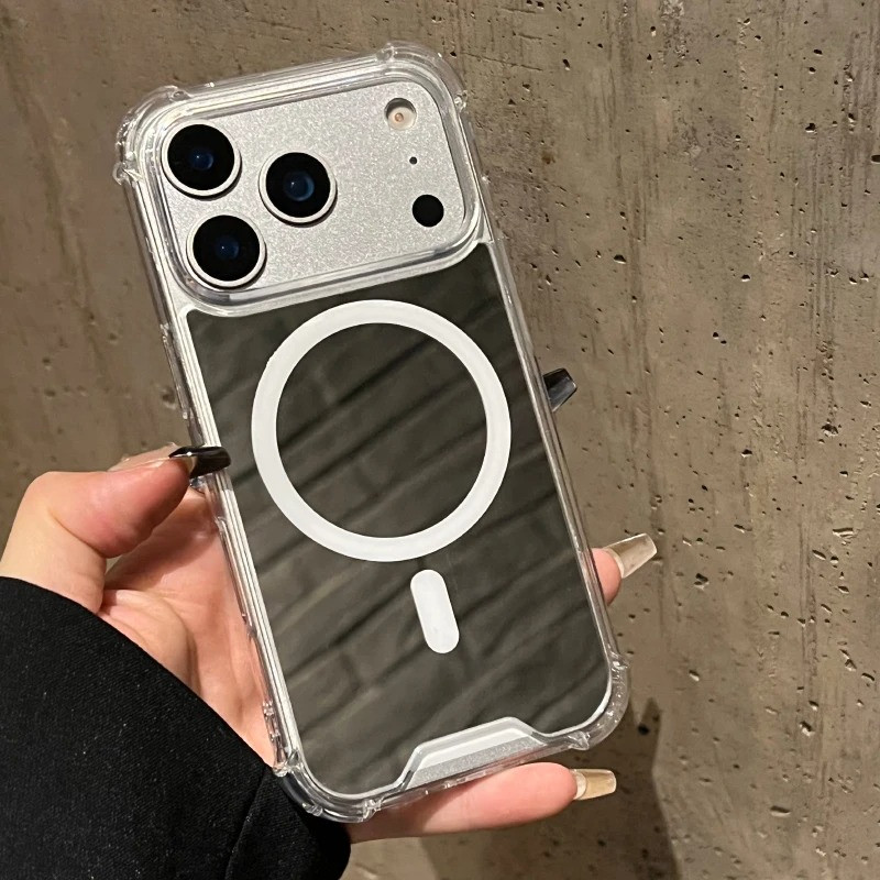 Make up Mirror 17promax Magnetic Slim Case สําหรับ iPhone Air 17 15 13 14 12 16 17 Pro Max ฝาครอบ Fundas