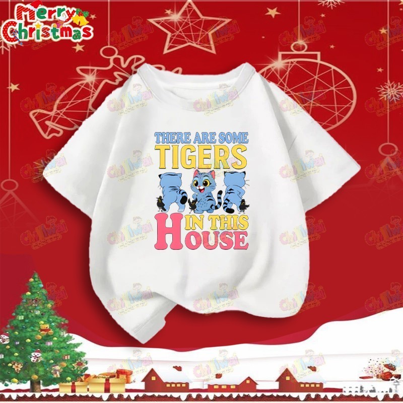 🔥เสื้อยืดคริสต์มาส🔥 เสื้อยืดเด็ก KPOP Huntrix Devil Hunter คริสต์มาส100%THAISHOPไซส์ 90-150CM