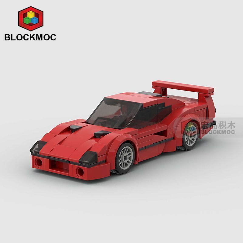 MOC Building Blocks ใช้งานร่วมกับ Lego Red Ferrari F40 รถแข่งรถสปอร์ตของเล่นเด็กใส่เทคโนโลยีปริศนา11