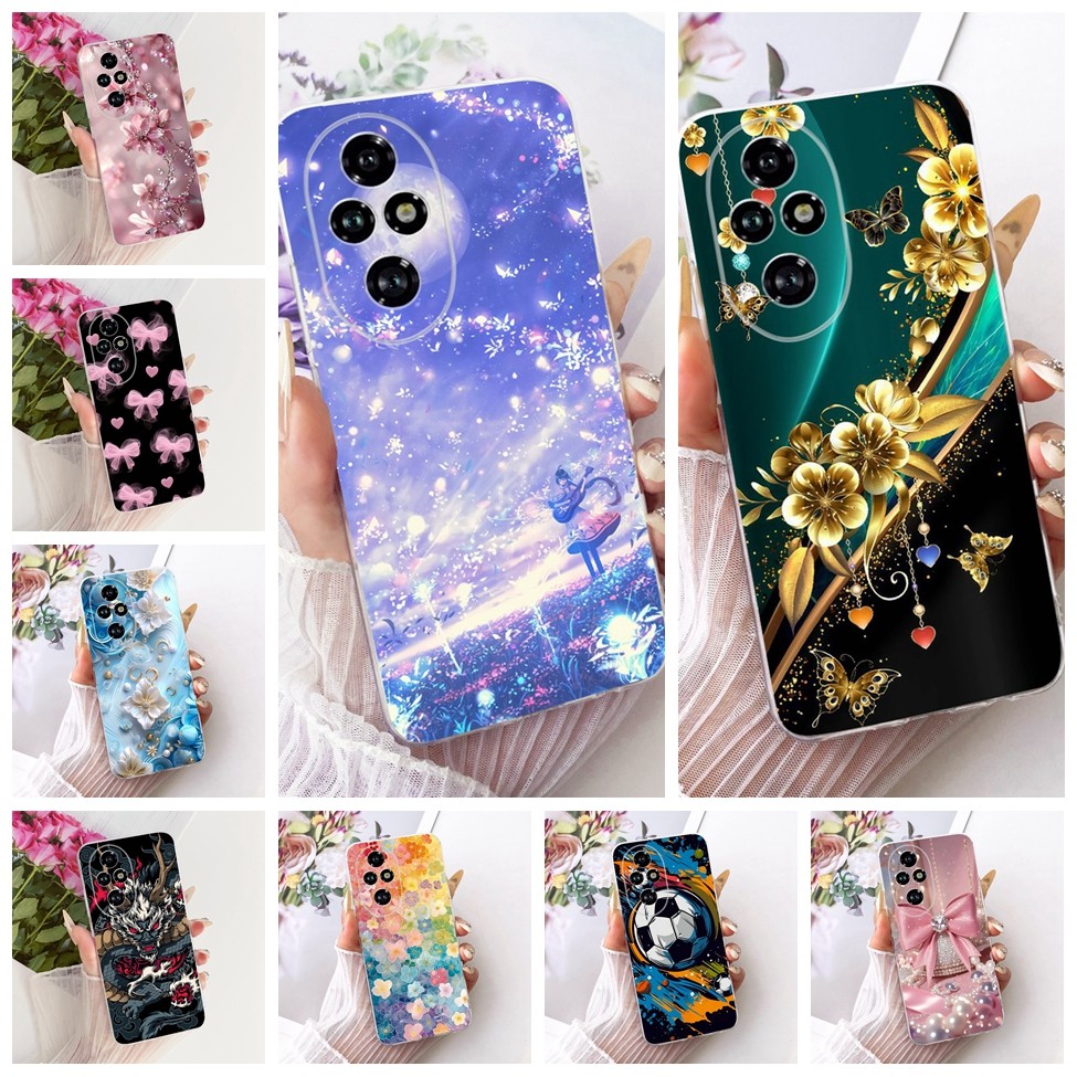 Clear Cover Honor 200 Pro Case แมวน่ารักแฟชั่นผีเสื้อตลก 2D ทาสีปลอก ELP-AN00 ELP-NX9