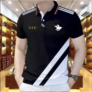 เสื้อโปโลสำหรับผู้ชาย ฤดูร้อน สไตล์เกาหลี ดีไซน์เรียบง่าย สไตล์ฟรีไซส์ แขนสั้น เหมาะสำหรับสวมใส่ในชีวิตประจำวัน แห้งไว และระบายอากาศได้ดี