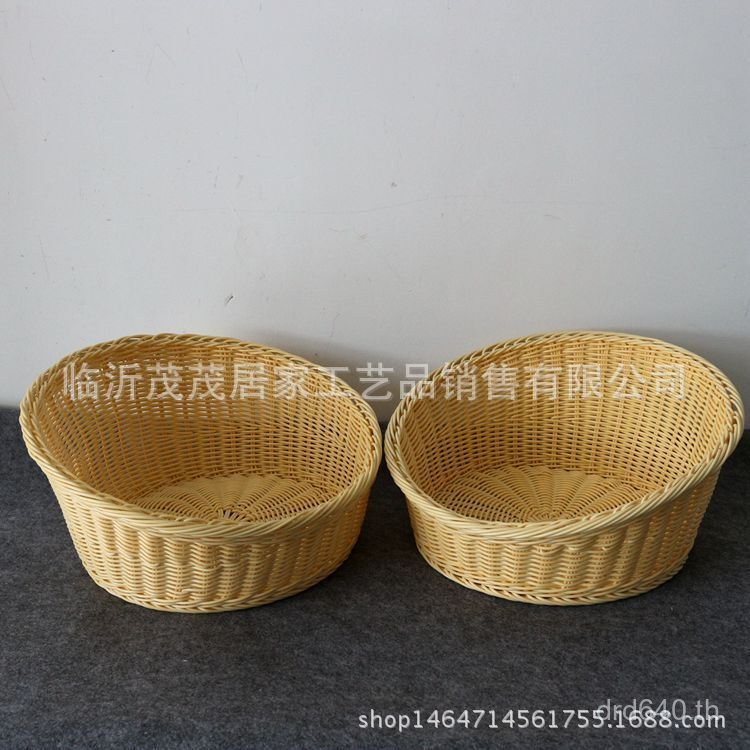 วัสดุขนมปัง หวายพลาสติก PPC ตะกร้าเก็บขนมขบเคี้ยวซูเปอร์มาร์เก็ตผลไม้แห้งจานผลไม้แสดงแผ่นกล่องเก็บ J