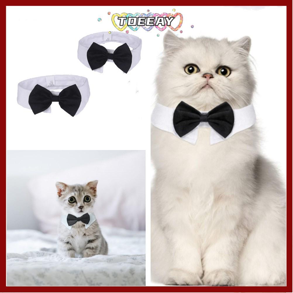 TOEAY Cat Tuxedo Collar Weddings Grooming อุปกรณ์เสริมแมวลูกแมวสัตว์เลี้ยง Tuxedo อย่างเป็นทางการ