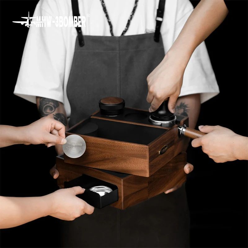 MHW-3BOMBER 51-58 มม.ลิ้นชักประเภท Espresso Knock กล่องสําหรับเก็บ Puck ตะกร้าหน้าจอกาแฟ Tamper ผู้ถ