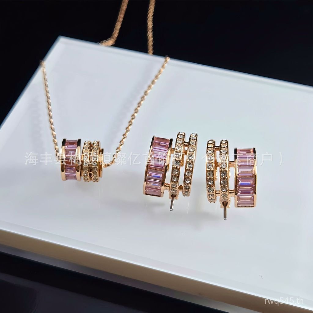 ต่างหูพาวェ โอนลูกปัดสามแหวน พร้อมสร้อยข้อมือและสร้อยคอมากำมะลอ แบรนด์ Shijia 9RML