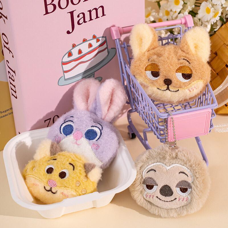 Disney Zootopia Soft Plush Dolls Judy Nick Lightning Bubble Gum การ์ตูนตุ๊กตาของเล่นพวงกุญแจยัดไส้จี้พวงกุญแจของขวัญ