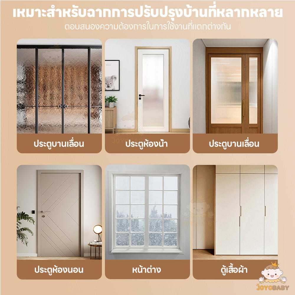 JOYOBABY กลอนสับประตู กลอนสับหน้าต่าง แบบไม่ต้องเจาะ กลอนประตูคู่ กันขโมย กลอนสับบานเลื่อน - รูปที่ 3
