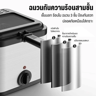 LENODI หม้อทอด 2.5ล เฟรนช์ฟรายส์ ไก่ทอด หม้อทอดไฟฟ้า ความจุขนาดใหญ่ เตาไฟฟ้า Electric deep fryer รุ่น SY-25
