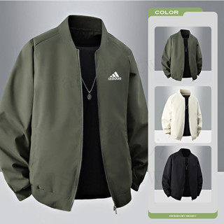 จัดส่งฟรี Adidasแจ็คเก็ตเบสบอลฤดูใบไม้ร่วงผู้ชาย เสื้อแจ็คเก…