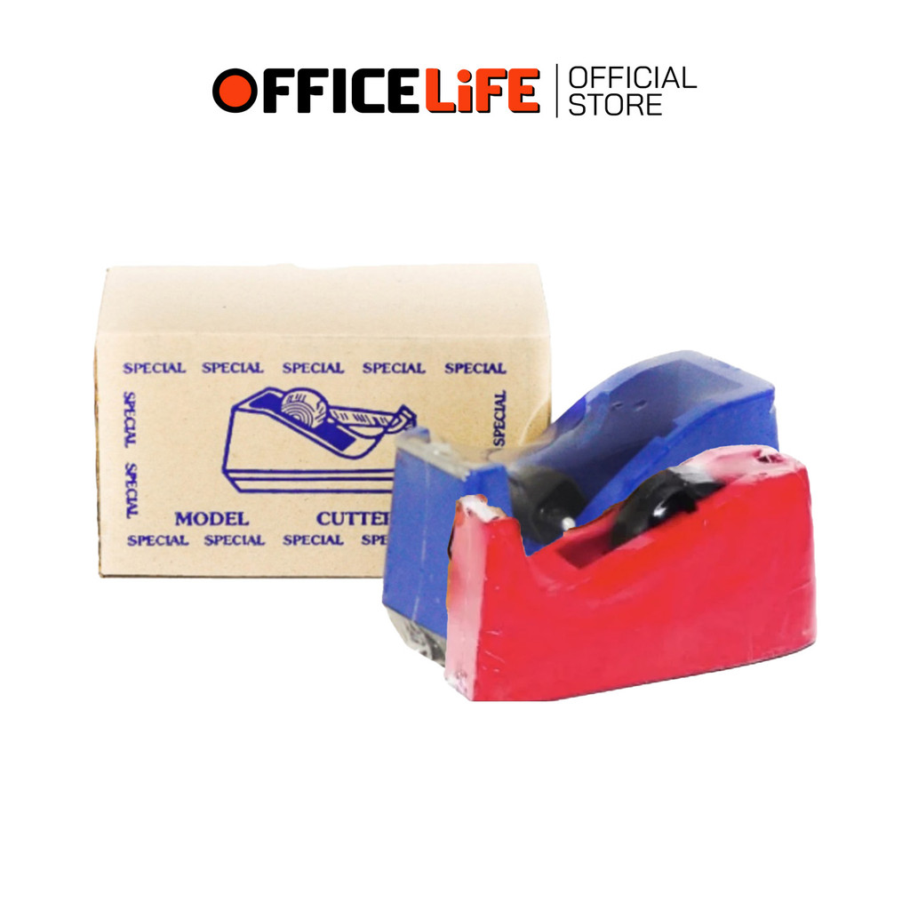 TOTO โตโต้ แท่นตัด แท่นตัดเทป เทปใส แกน 1 นิ้ว ตัวเล็ก  และ 3 นิ้ว ตัวใหญ่ คละสีแท่น  ( 1 แท่น )