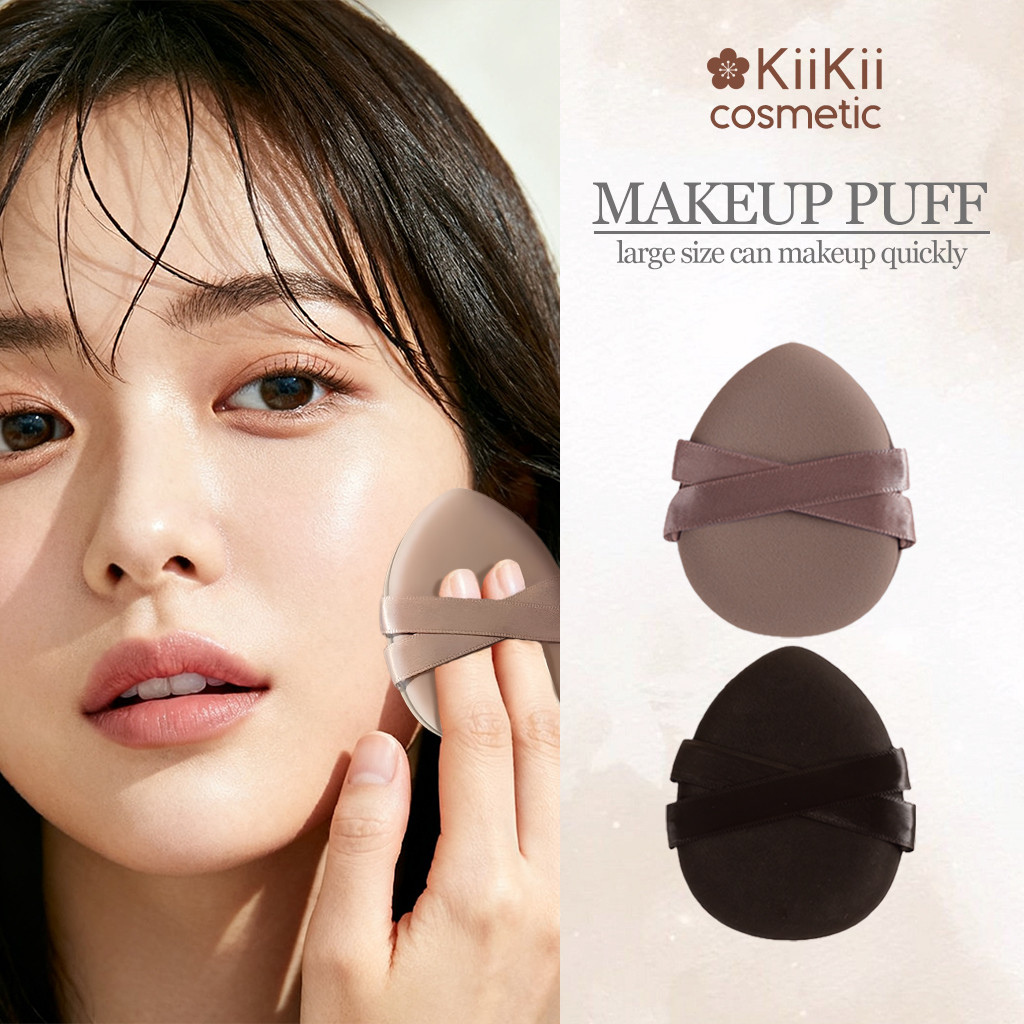 KiiKii Cosmetic พัฟฟองน้ำทรงไข่ 2 ชิ้น แบบสองด้าน แห้งเปียกได้ พองตัวเร็ว เหมาะสําหรับเกลี่ยรองพื้น