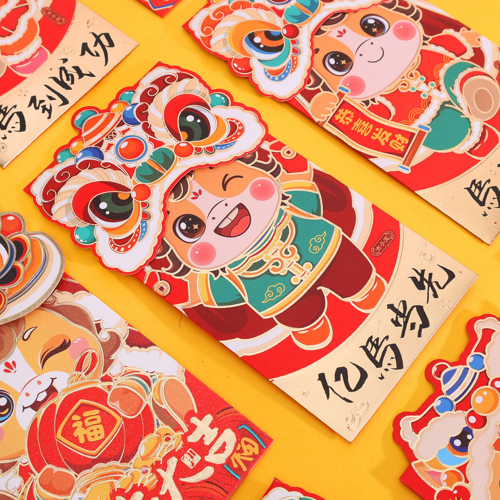 [บ้าน]-ชุดซองแดงปีม้า 2026 ดีไซน์การ์ตูนงานรื่นเริงพร้อมฟอยล์สีทอง, สต๊อกการ์ด อังเปา สําหรับของขวัญปีใหม่จันทรคติ - รูปที่ 7