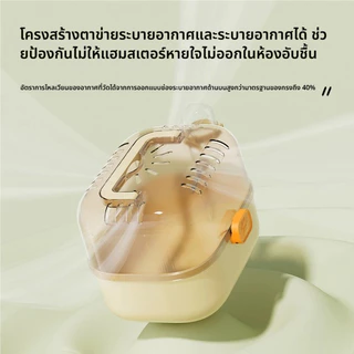 กรงแฮมเตอร์ กรงพกพา กรงพกพาพร้อมขวดน้ํา กรงเดินทาง หน้าต่างใส ระบายอากาศดี